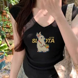 KPOP Women Printed Woollen V-Neck Sleeveless Top-10