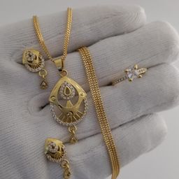 Gold Pendant set for women-image-68