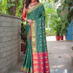 Anouk Floral Zari Kanjeevaram Saree-image-88