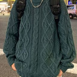 StyleCast x Revolte Men Cable Knit Longline Pullover-image-87
