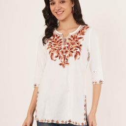 Pure Cotton Embroidered Kashmiri Short Kurta-image-87