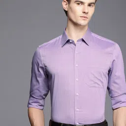 Louis Philippe Slim Fit Cutaway Collar Pure Cotton Formal Shirt-picture-7