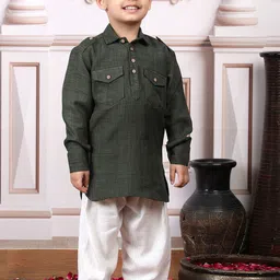 Polka Tots Boys Regular Pure Cotton Kurta with Pyjamas-image-99