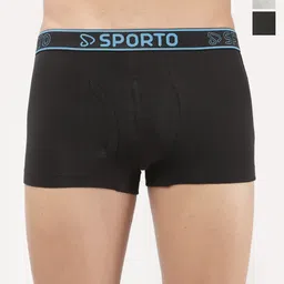 Sporto by Macho Men Pack Of 3 Combed Cotton Mid Rise Trunks Sprto_M1022-B(1)-G(1)-Olv(1)-S-picture-27