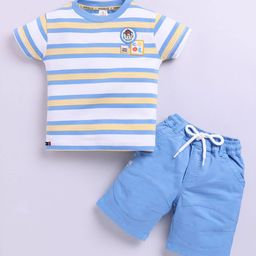 KIDZELLO Boys Striped T-shirt with Shorts-47