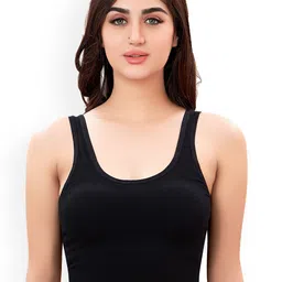 PLUMBURY Solid Sleeveless Camisoles-PLCAMISOLE8883BL28B-image-7