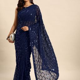 Moda Rapido Sequinned Pure Georgette Saree-picture-30