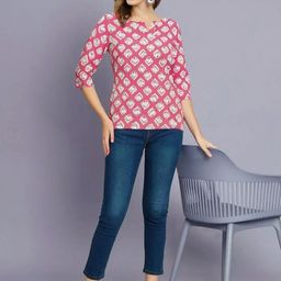Anouk Rustic Printed V-Neck Kurti-picture-13