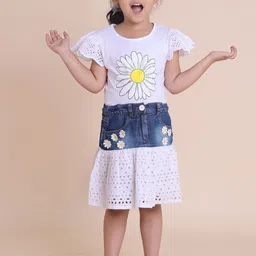 House of Spades Girls Denim Flared Knee-Length Skirts-picture-31