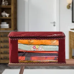 Kuber Industries Maroon 2 Pieces Printed Drawer Organisers-29