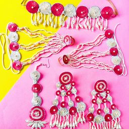 Sangria Gold-Plated Beaded Bridal Jewellery Set-image-77