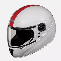 Studds White With Fluorescent Red Strip Xtra Large (600 mm) Full Face Helmet, Chrome Elite-image-54