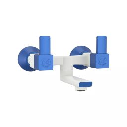 RN PTMT Wall Mixer Non Telephonic Wall Mount White & Metallic Blue 20 mm Faucet Hole, RNVIP02A17-image-70