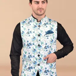 PRINTINDIA Men Printed Sleeveless Nehru Jacket-48