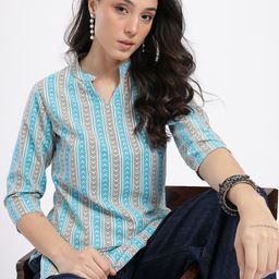 Anouk Rustic Geometric Print Kurti-picture-38