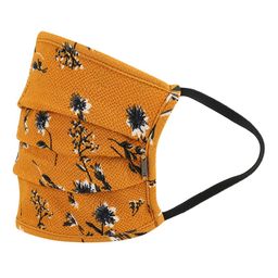 Kazo Adults Mustard Yellow & Black Printed 2 Ply Reusable Face Mask-image-64