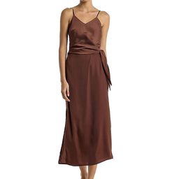 BCBG Shoulder Straps Satin Wrap Maxi Dress-image-67