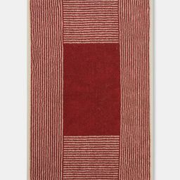 Fabindia Ladder Red & White Printed Cotton 570 GSM Bath Towel-picture-26