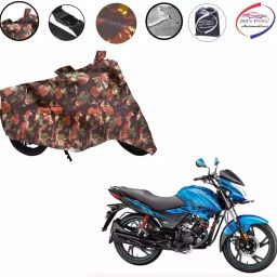 Auto Pearl Polyester Waterproof Two Wheeler Cover for Hero Glamour Programmed FI,(Jungle Print)-86