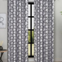 Aura Grey & White 2 Pieces Floral Printed Room Darkening Door Curtain-picture-49