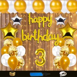 Shopperskart 3rd Happy Birthday Party Decorations Multicolor- Pack of 46-image-35