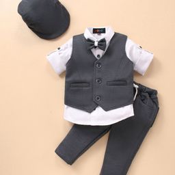 Robo Fry Full Sleeves Textured Party Suits - Grey-image-8