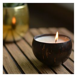 Ecotyl Coconut Shell Candle - Patchouli & Rosewood  Pure Soy Wax -  150 g-0
