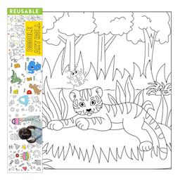 Clapjoy Reusable Doodle Art Roll Jungle Theme - 2 m-1