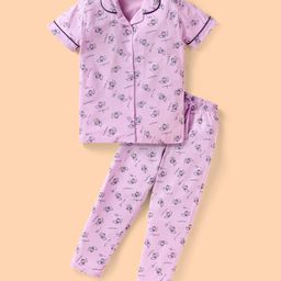 Doreme Single Jersey Knit Full Sleeves Unicorn Printed Night Suit - Lilac-picture-16