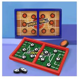 AKN TOYS String Basketball Hockey Football Table Board Game, Fastest Fingers First Fast Sling Puck Board Game for Kids & Adults, Tabletop Slingshot Games Toys for Kids.( COLOR AND DESIGN MAY VARY )-0