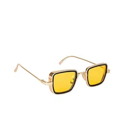 PIRASO Unisex Pack Of 2 Square Sunglasses with UV Protected Lens KS YELLOW & RED-2