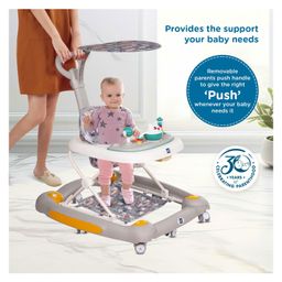 Mee Mee Premium Baby Walker with Rocker & Rocking Walker 3 Level Height Adjustment (Grey) image 5