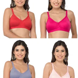 College Girl Pack of 2 Solid Full Coverage Lightly Padded Non-Wired Regular Minimizer Bra image 4