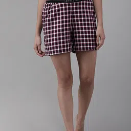 Van Heusen Women Checkered Elasticized Waistband Lounge Shorts-image-72