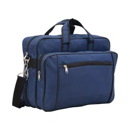 Aquador Laptop Cum Messenger Bag With Blue Canvas Leather-image-4