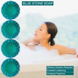 GROOVY Set Of 4 Macadamia Magic Blue Stone Bath Bar- 100 g Each-42