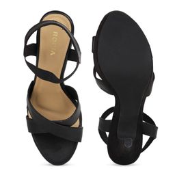 Rocia Women Black Solid Sandals image 3