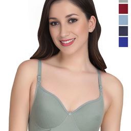 Liigne Women Pack Of 5 Full Coverage Lightly Padded Bra-picture-38