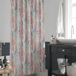 ArtzFolio Pink & white Printed Water Proof Shower Curtain-image-17