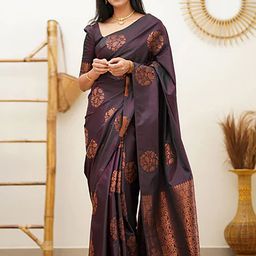 bigben textile Woven Design Zari Silk Blend Banarasi Saree-image-87