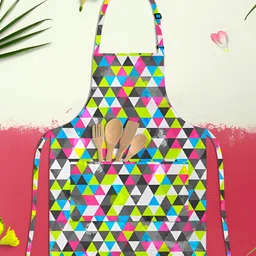 ArtzFolio Green & White Printed Pure Cotton Apron-14