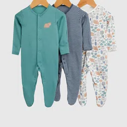 mothercare Boys Pack of 3 Printed Sleepsuit-image-64