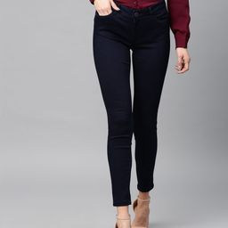 Tokyo Talkies Women Navy Blue Skinny Fit Mid-Rise Clean Look Stretchable Jeans-image-29