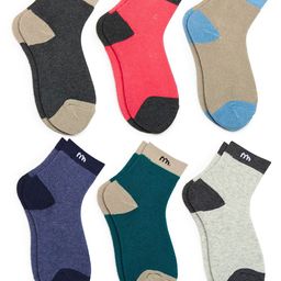 NESKA MODA Kids Pack Of 6 Patterned Ankle-Length Socks-38