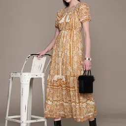 Label Ritu Kumar Floral Print Puff Sleeve Maxi Midi Dress-image-14