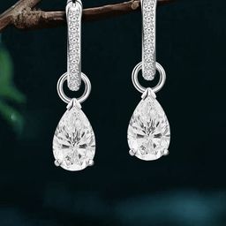 Peora Silver-Plated Cubic Zirconia Stone Studded Contemporary Drop Earrings With Rose-2
