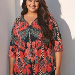 Amydus Plus Size Floral Print Regular Top-picture-14
