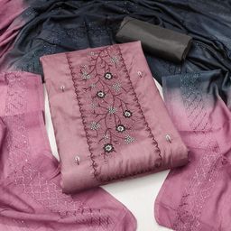 Maroosh Floral Embroidered Sequinned Silk Cotton Unstitched Dress Material-image-50
