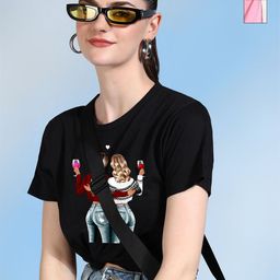 Metronaut Women 2 Printed Bio Finish Applique T-shirt-picture-5