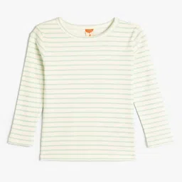 Koton Girls Striped V-Neck Pockets T-shirt-picture-45